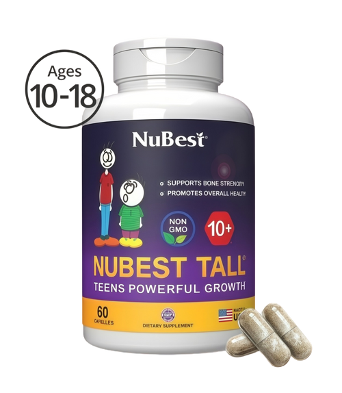 NuBest Tall 10+ Growth Support Vitamins for Kids & Teens, 60 Capsules